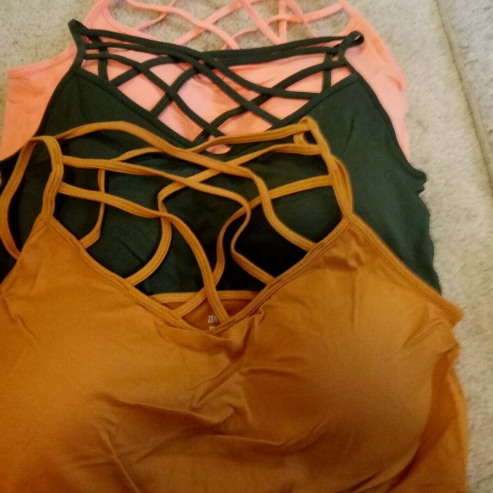 3 Cute strappy Zenana Outfitters bralettes sz 2/3
